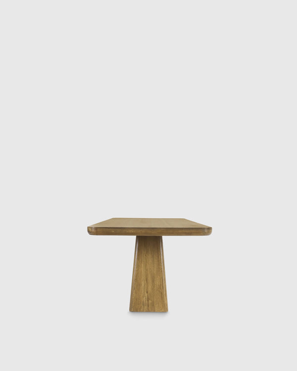 Rustic Oak Plinth Dining Table - 71" / Natural