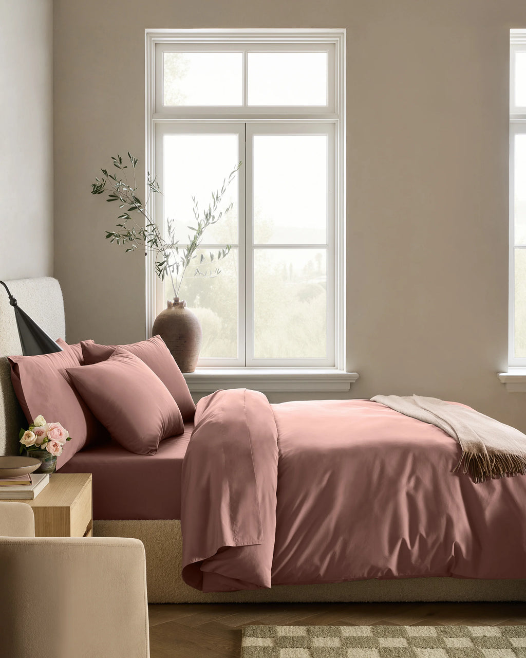 Organic Crisp Percale Duvet Cover Set - Twin / Espresso