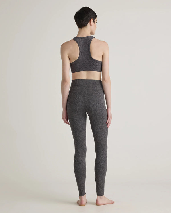 Ultra-Soft V-Neck Racerback Bra - XS / Heather Black