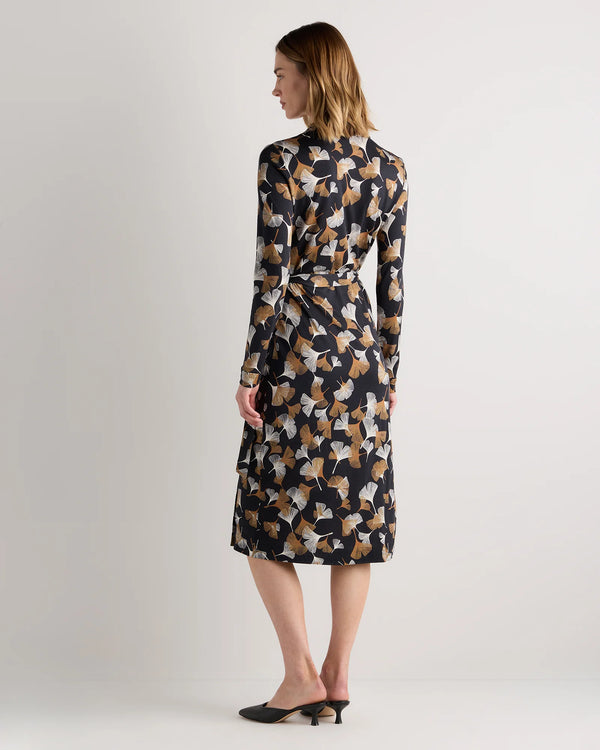 100% Silk Jersey Midi Wrap Dress - XS / Crimson Prism