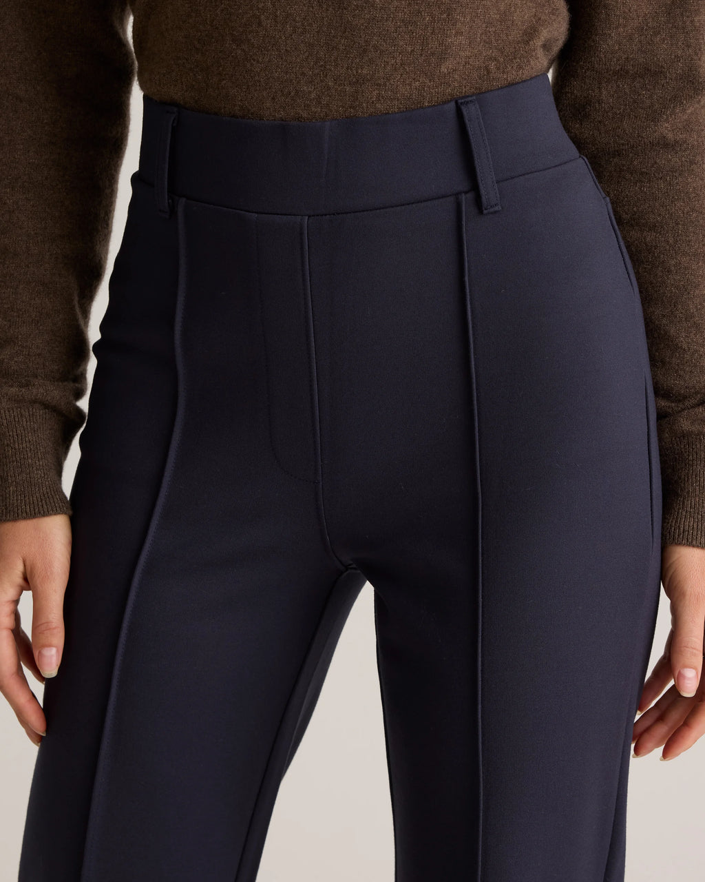 Ultra-Stretch Ponte Flare Leg Pants - XS / Espresso
