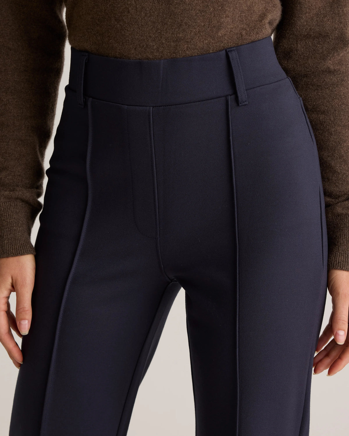 Ultra-Stretch Ponte Flare Leg Pants - XS / Espresso
