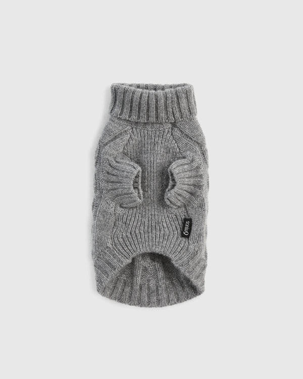 Mongolian Cashmere Cable Knit Dog Sweater - XS / True Navy