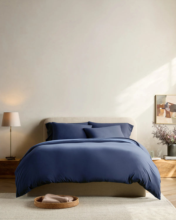 Organic Jersey Duvet Cover Set - Twin / Light Blue