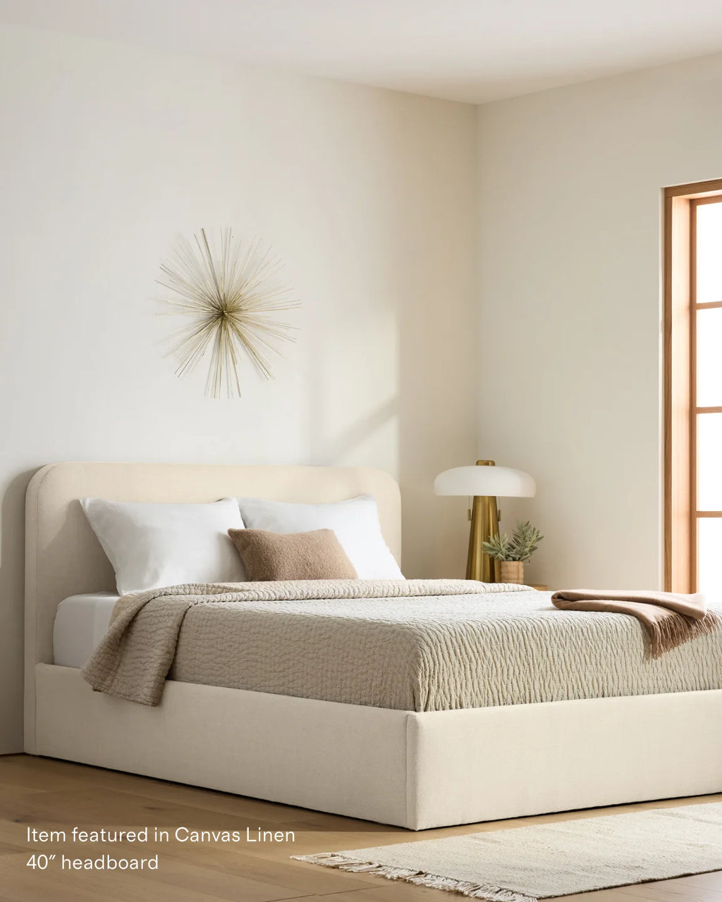 100% Linen Curved Bed - Full / Canvas