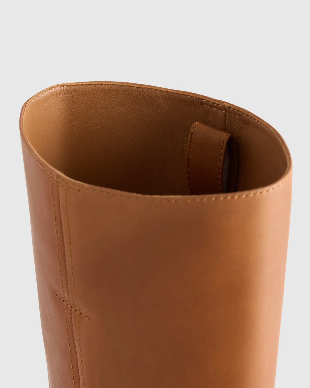 Italian Leather Block Heel Boot - 5 / Chestnut