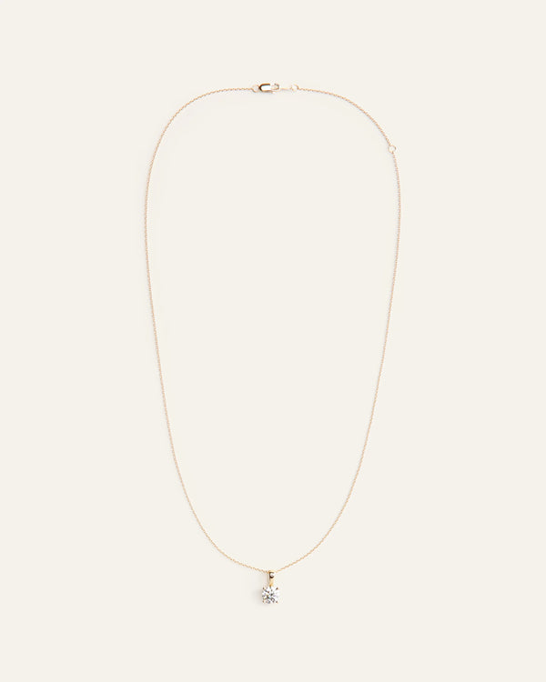 14k Gold Lab Grown Diamond Solitaire Pendant - 1ct - One Size / Yellow Gold
