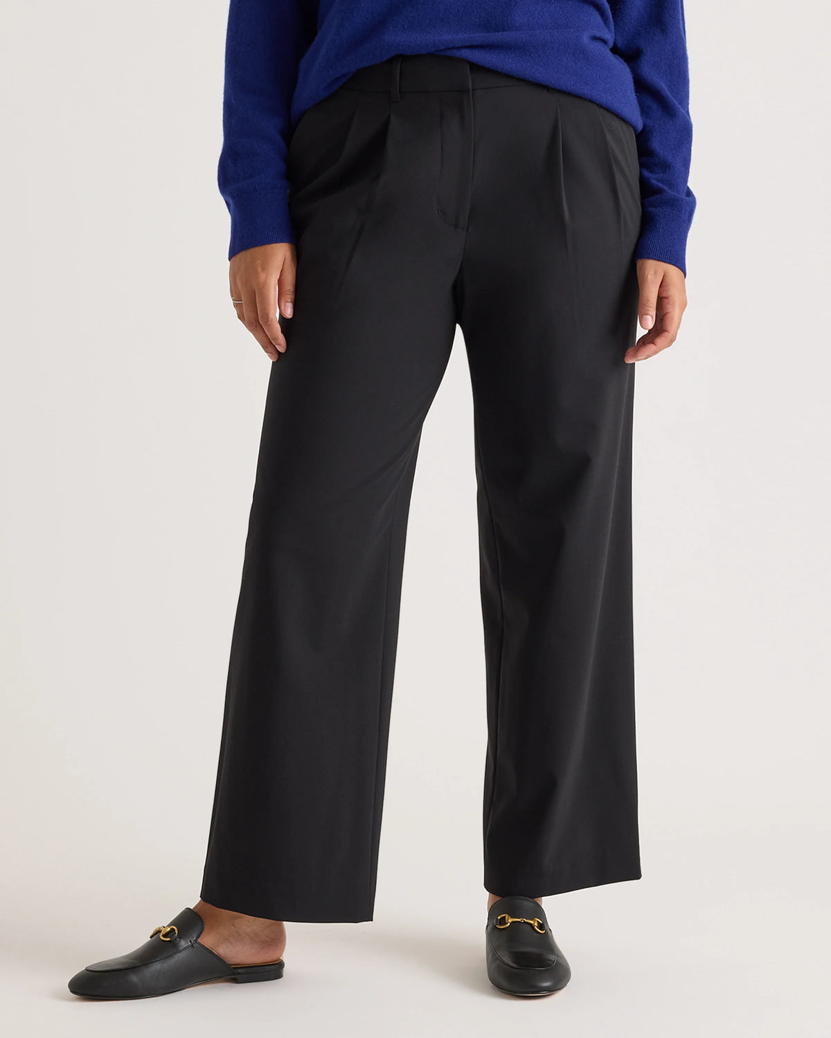 Italian Wool Pleated Trouser - 0 / Black Main image