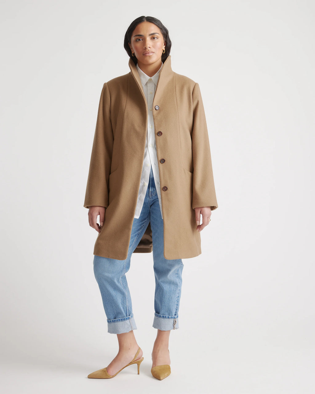 Italian Wool Cocoon Coat - XS / Black