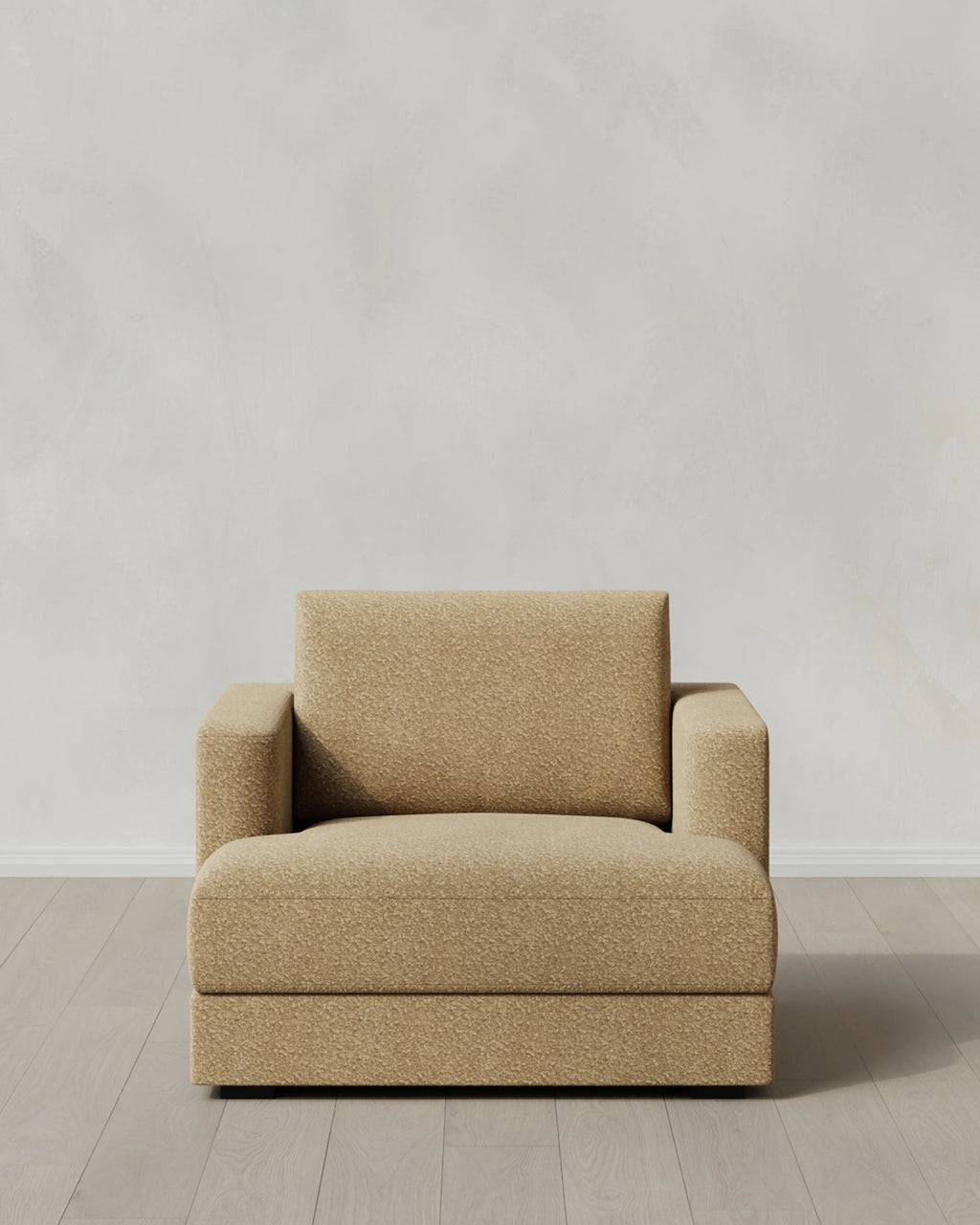 Sierra Curved Arm Accent Chair in Performance Boucle - One Size / Indigo