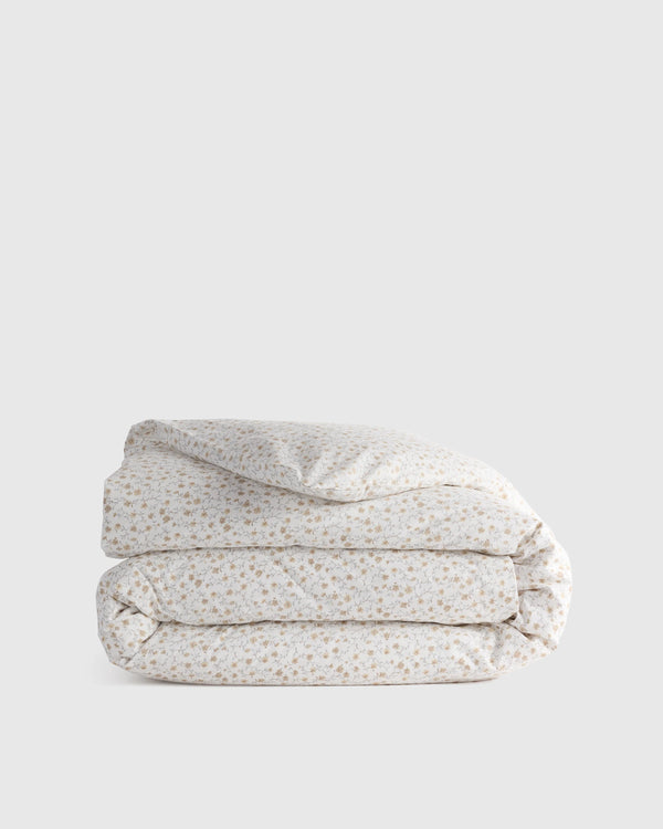 Organic Crisp Percale Duvet Cover - Twin / Ivory