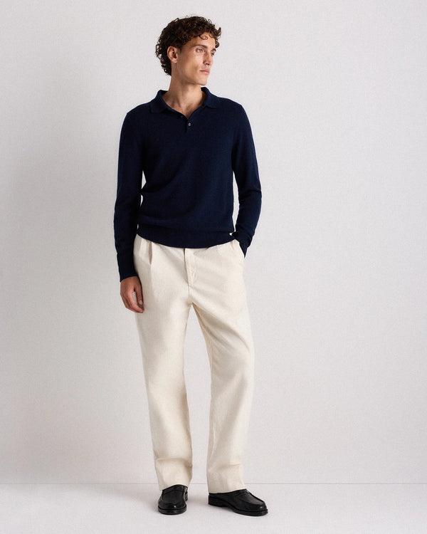 Mongolian Cashmere Polo Sweater - S / True Navy
