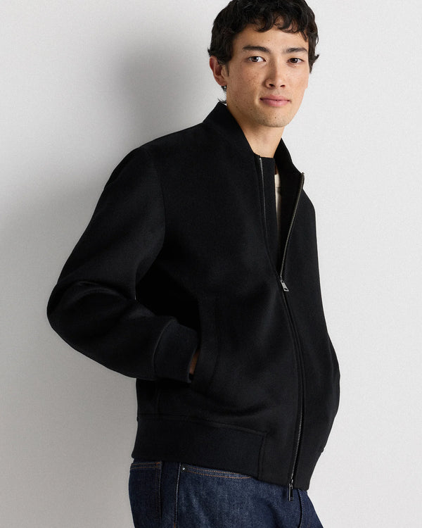 100% Mongolian Cashmere Bomber Jacket - S / Black