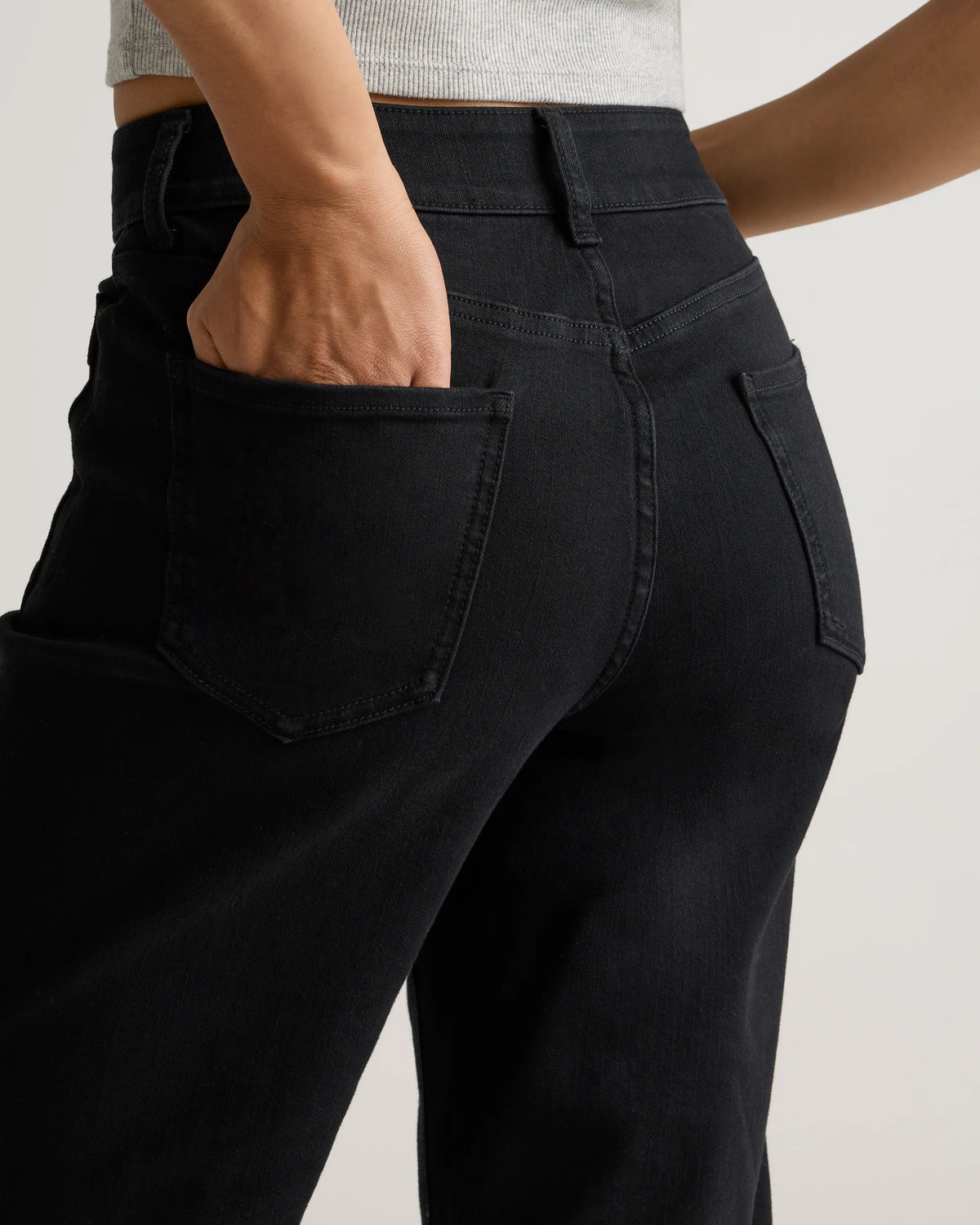 Bella Stretch Patch Pocket Wide Leg Jeans - 24 / Deep Sea Blue