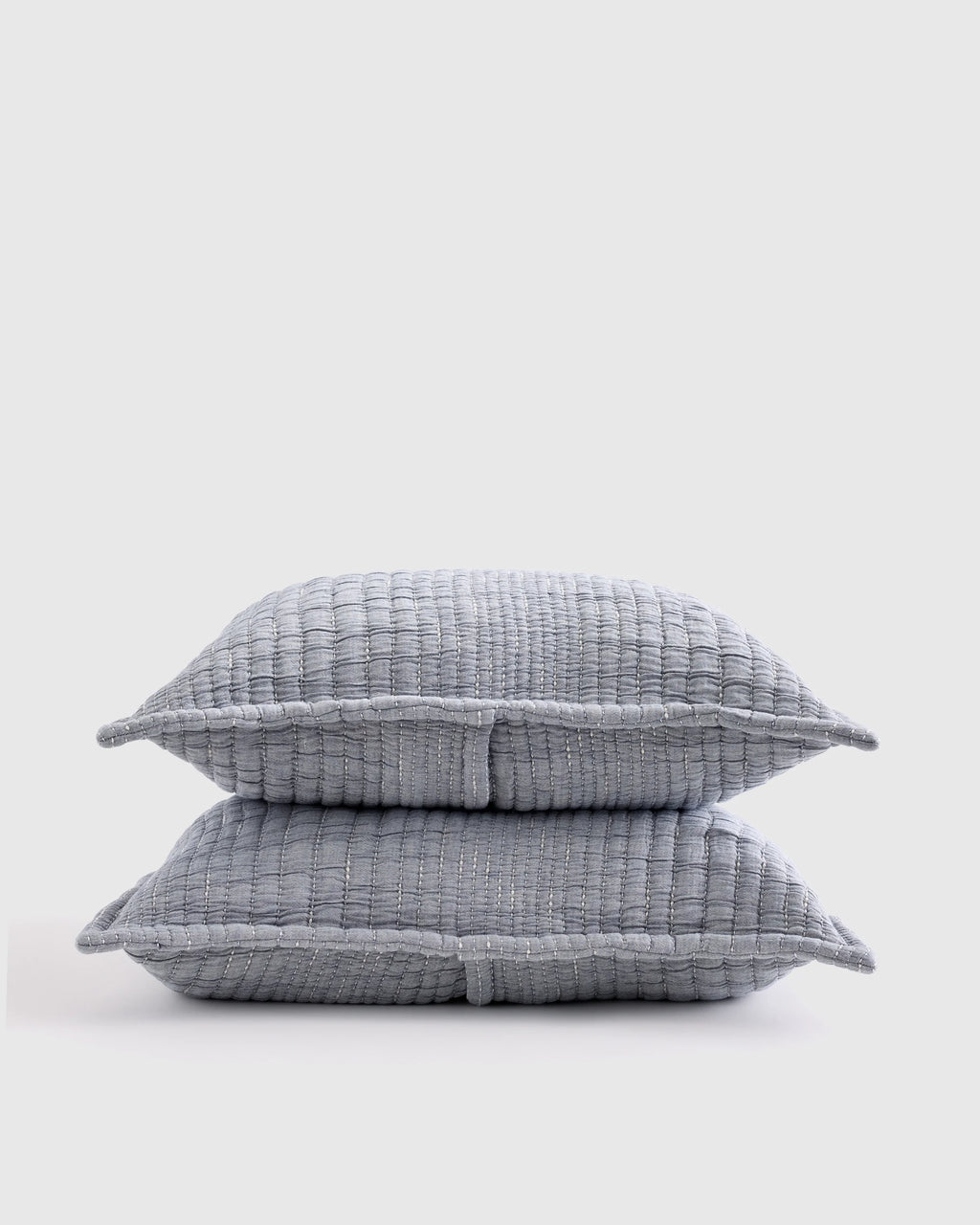 Organic Cotton Channel Stitch Sham Set - Standard / Coral Pink