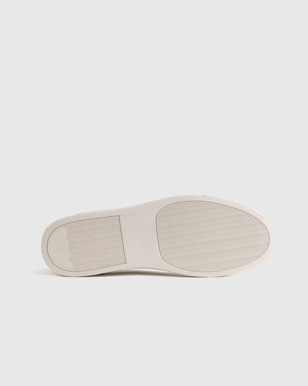 Italian Calfskin Suede Slip-On Sneaker - 7 / Bone