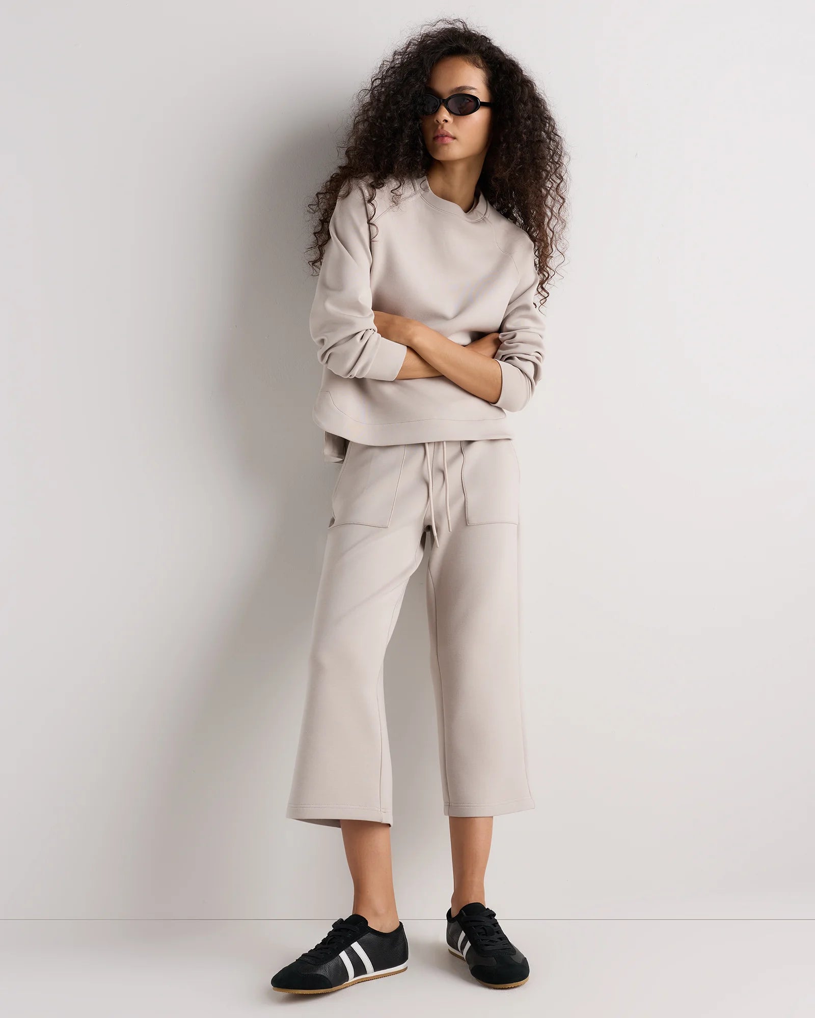 CloudComfort High-Rise Cropped Sweatpants - XS / Pebble Beige Secondary image