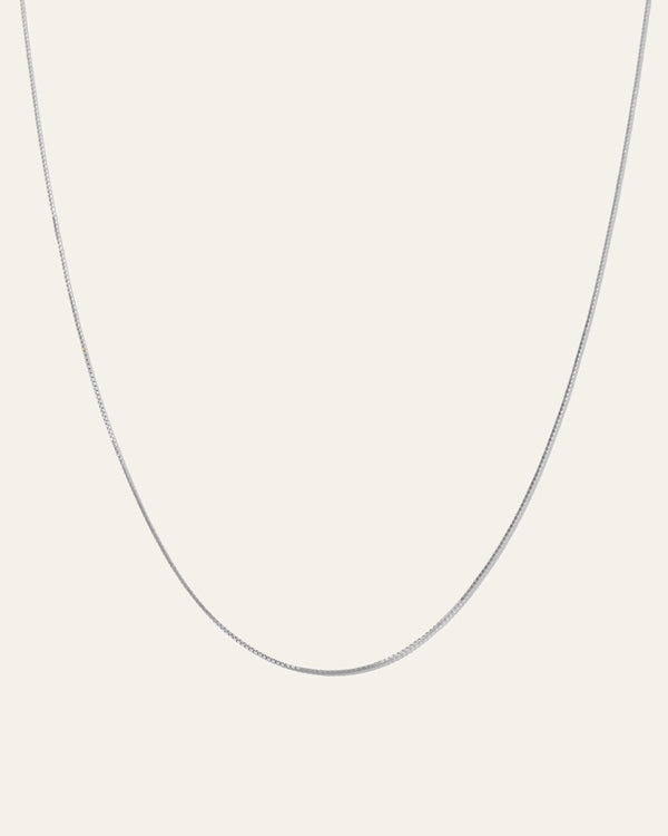 14K Gold Petite Box Chain Necklace - One Size / Yellow Gold