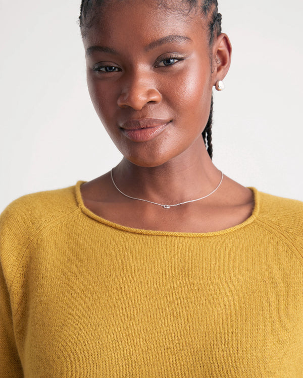 Mongolian Spring Cashmere Boatneck Sweater - XS / Spicy Mustard