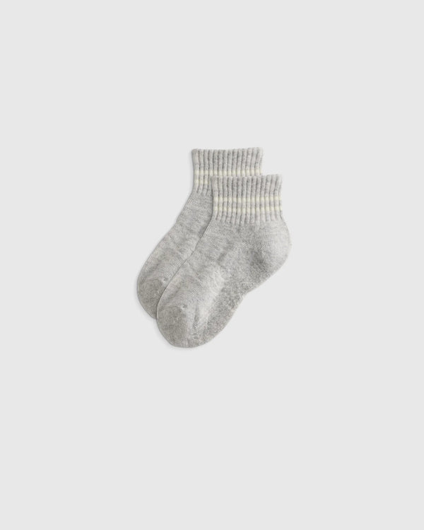 Organic Cotton Quarter Crew Socks 8-Pack - 12M-24M / White/Grey Multi
