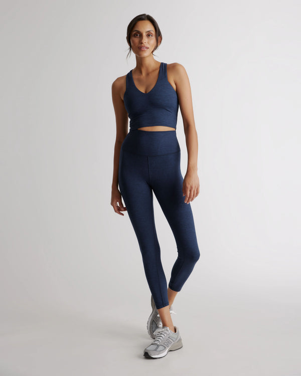 Ultra-Soft V-Neck Cropped Tank - XS / Heather Navy