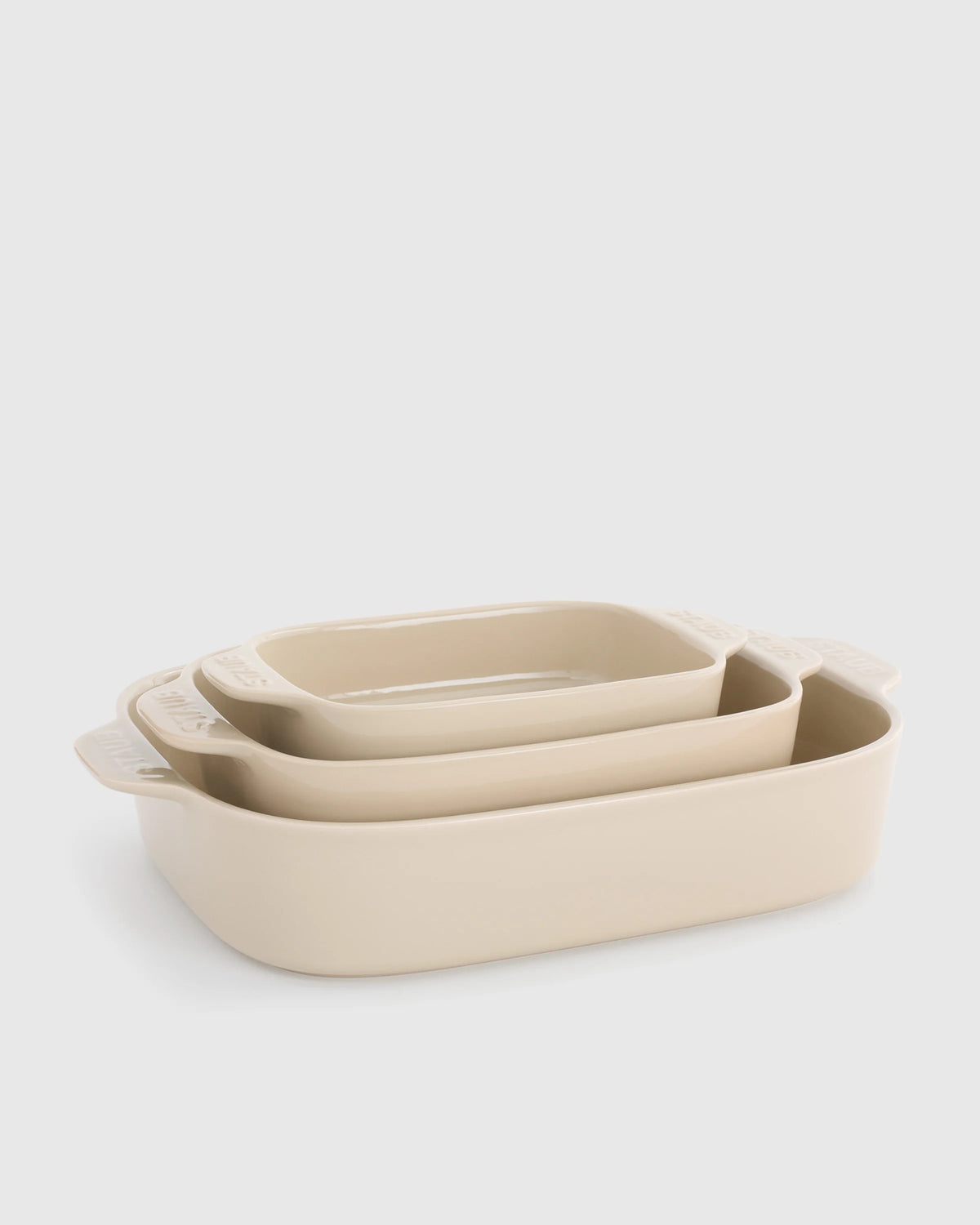 Stoneware Rectangular Baking Dishes, Set of 3 by STAUB - Set of 3 / Dune Main image