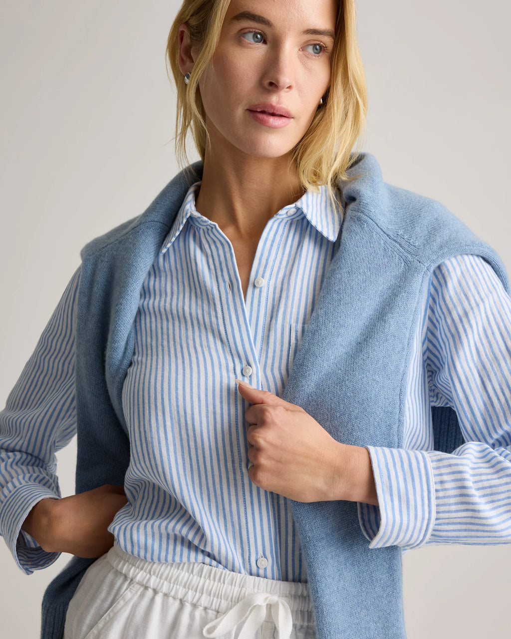 100% Organic Cotton Gauze Long Sleeve Shirt - XS / Khaki Gingham