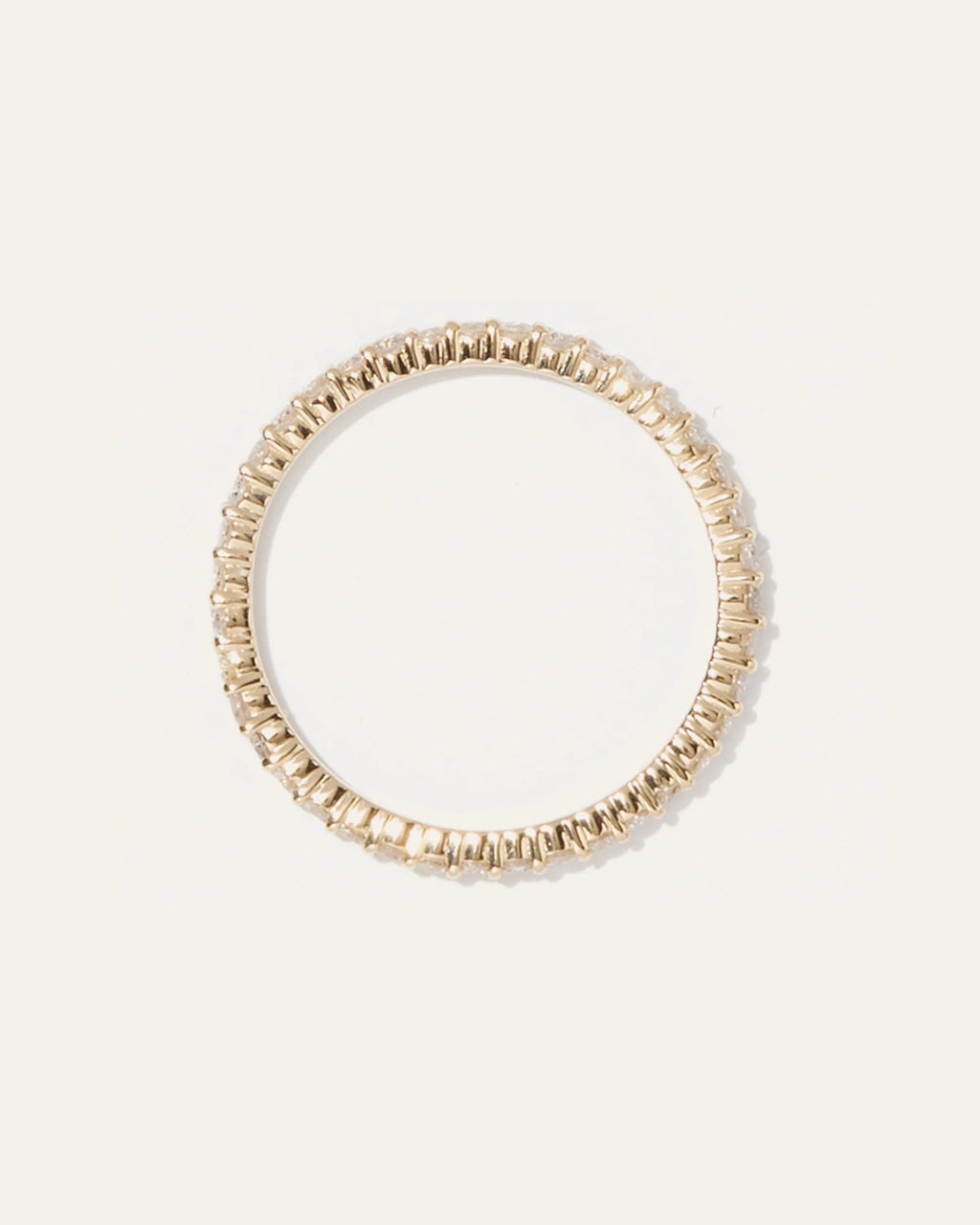 Diamond Shared Prong Eternity Band - 4 / Yellow Gold