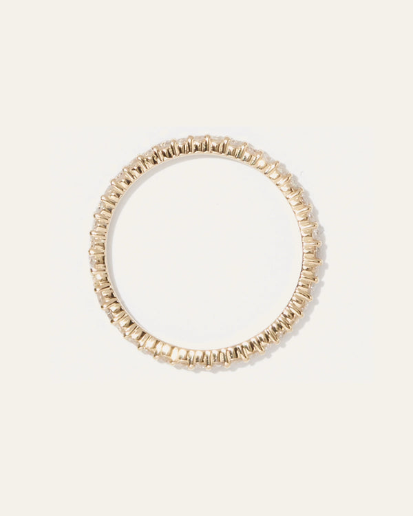 Diamond Shared Prong Eternity Band - 4 / Yellow Gold