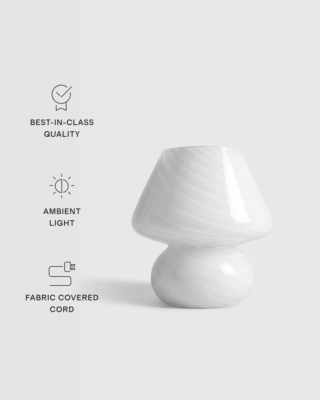 Swirled Glass Table Lamp - Mini / White