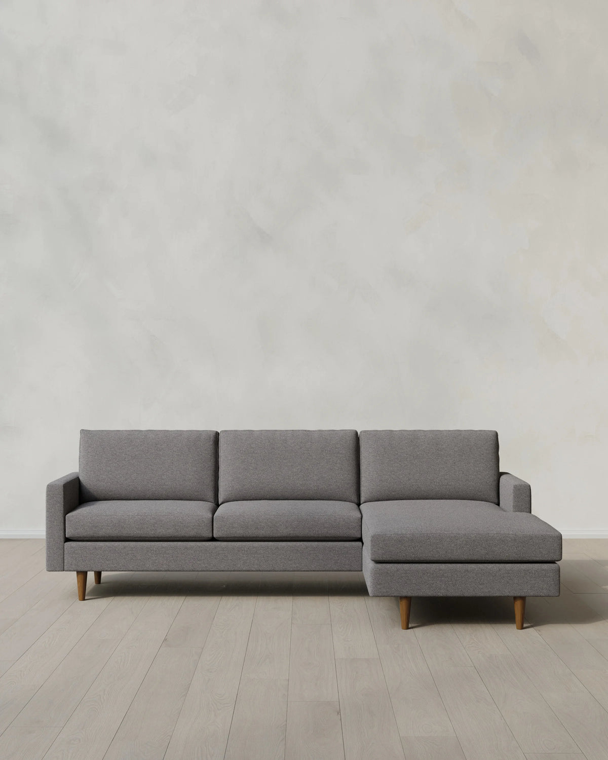 Atlas Midcentury Chaise Sectional in Performance Basketweave - 106" Right Arm / Navy