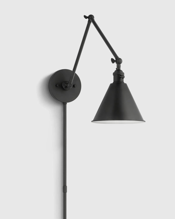 Articulating Double Arm Steel Wall Sconce - One Size / Silver