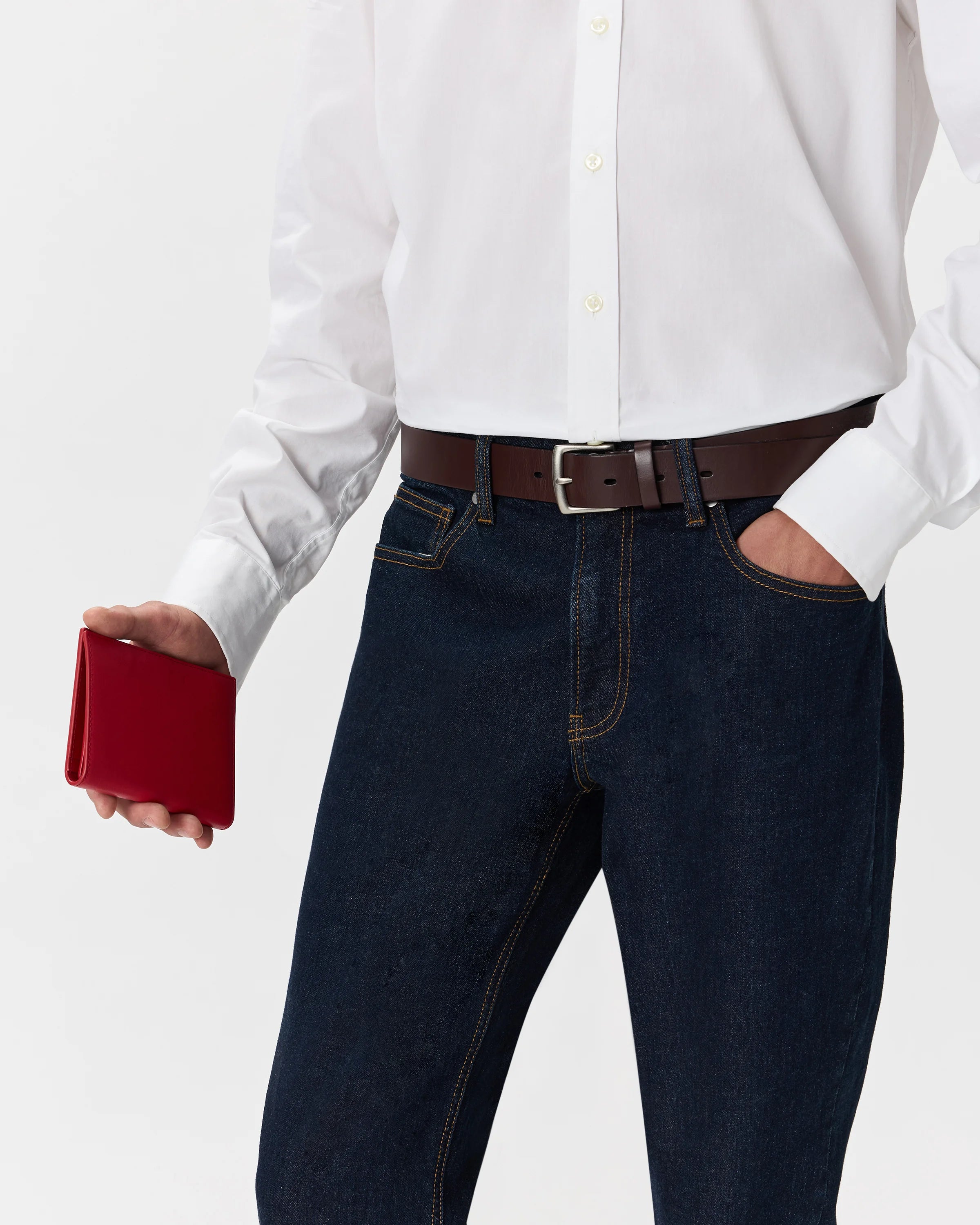 Nappa Leather RFID Blocking Passport Holder - One Size / Cherry Red Secondary image