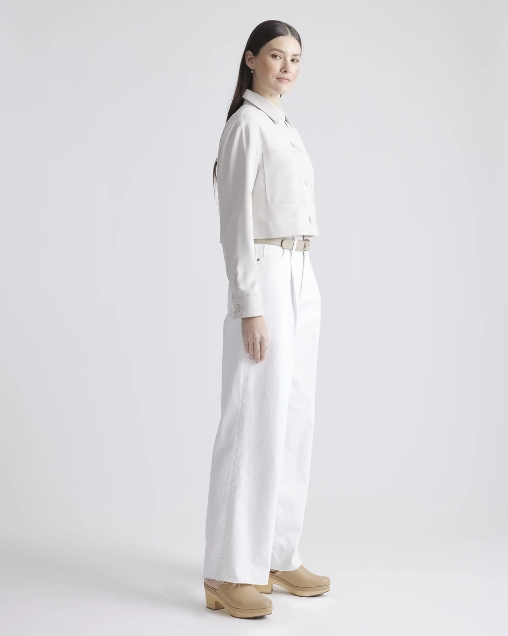 Stretch Crepe Cropped Jacket - XS / Morel