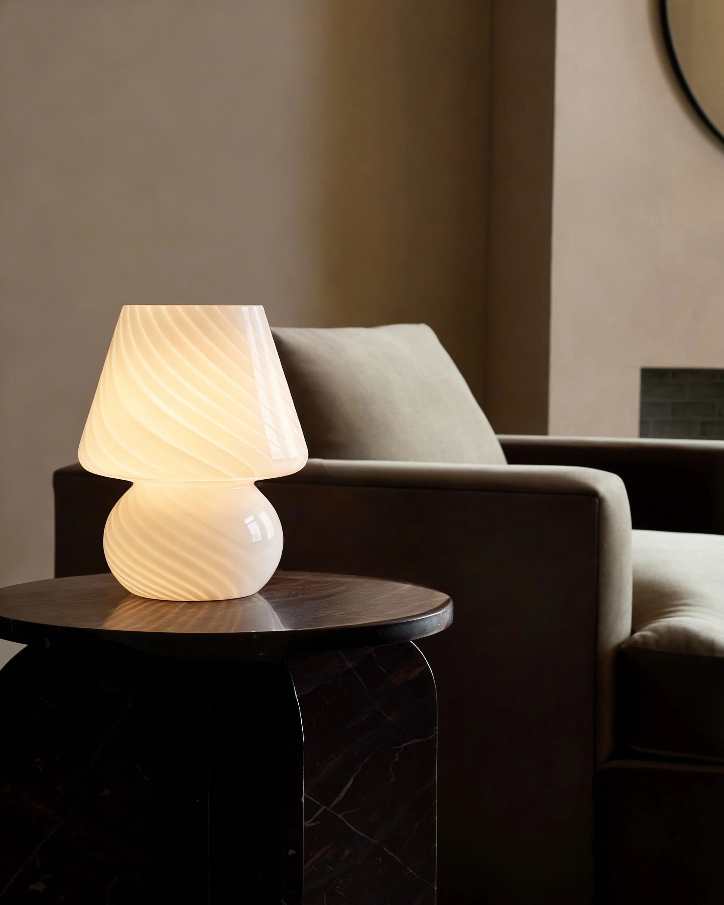 Swirled Glass Table Lamp - Mini / White Secondary image