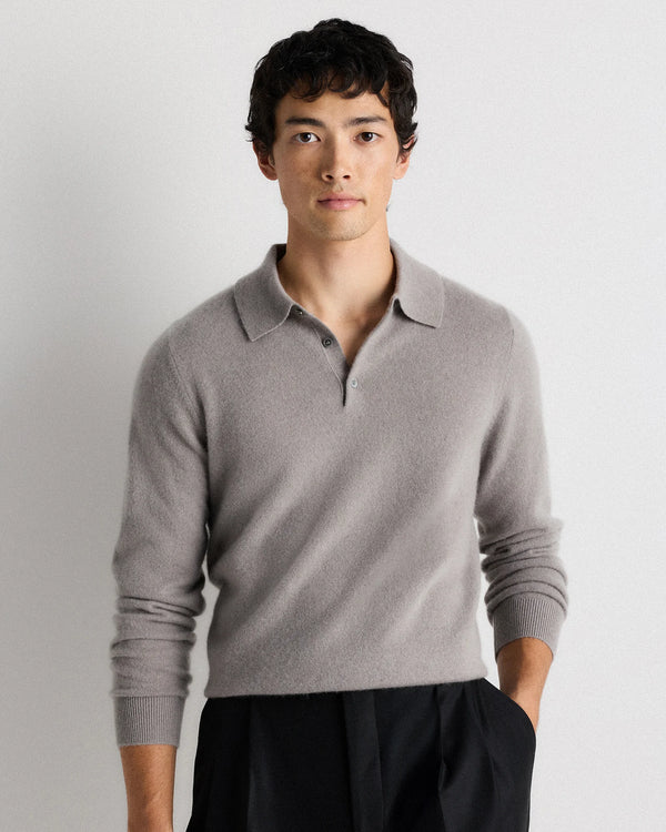 Mongolian Cashmere Polo Sweater - S / True Navy