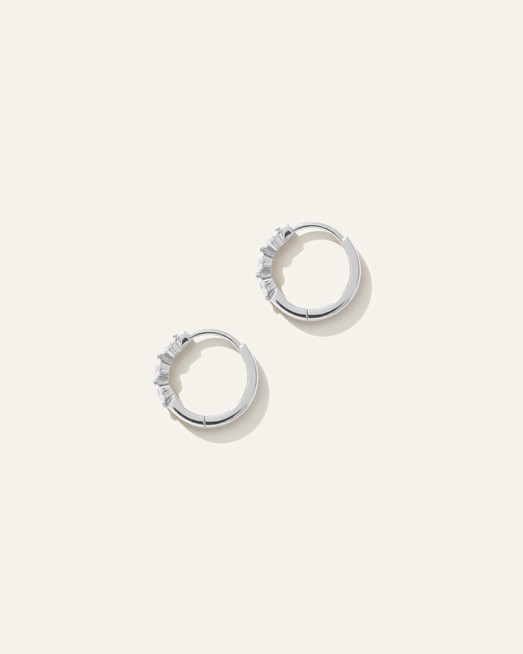 14K Gold Lab Grown Diamond Shared Prong Huggie - One Size / Yellow Gold