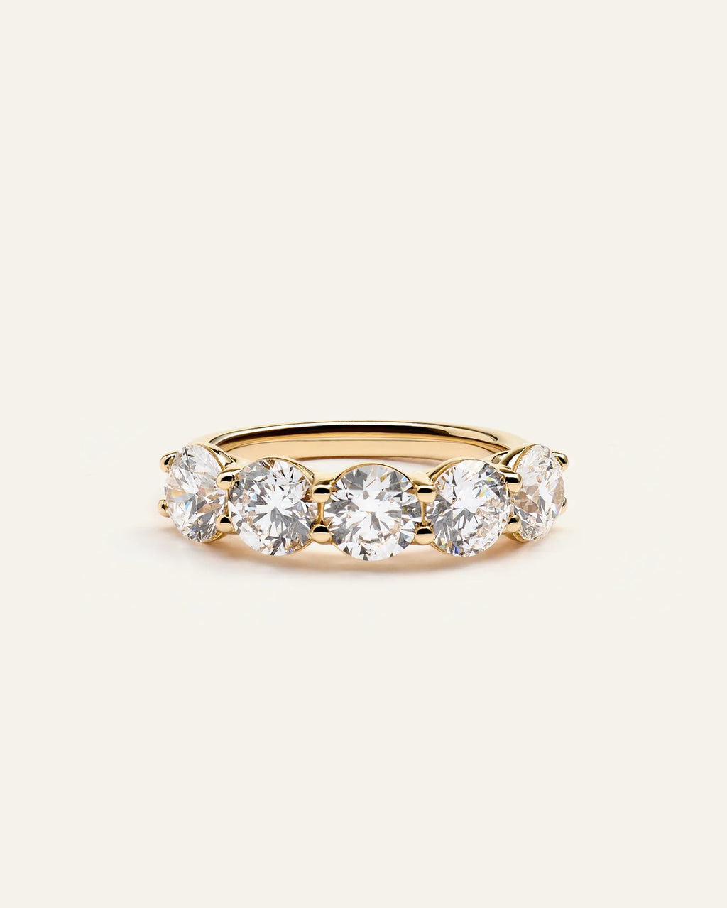 Lab Grown Diamond Five Stone Band - 4 / Yellow Gold
