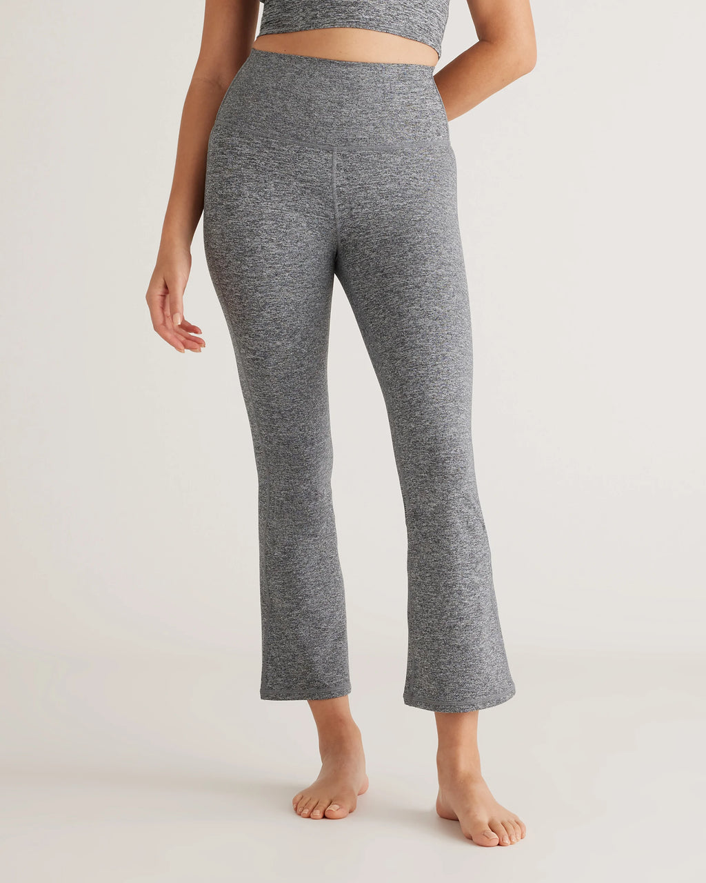 Ultra-Soft Cropped Bootcut Pants - XS / Heather Black