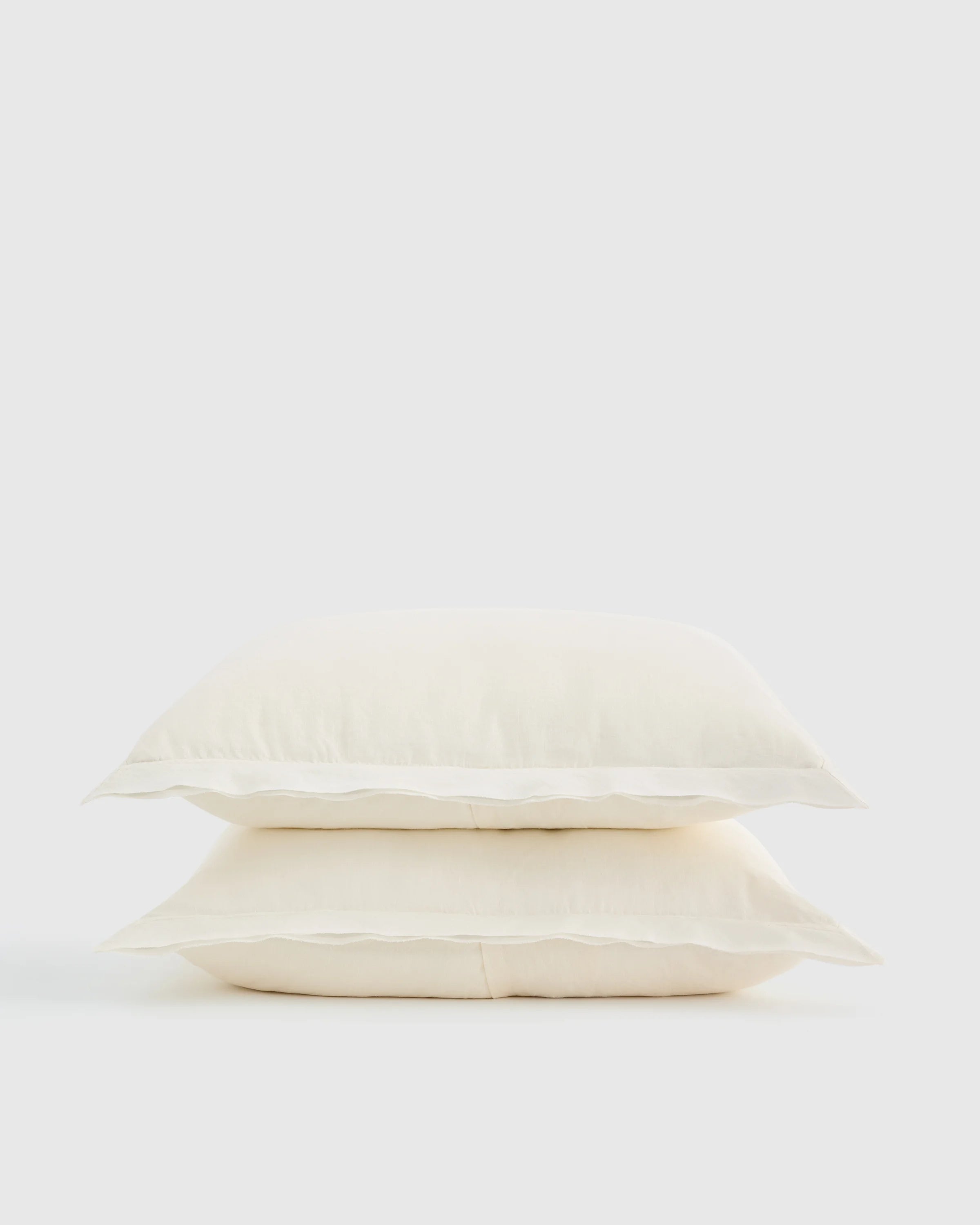 European Linen Double Flange Sham Set - Standard / White Secondary image