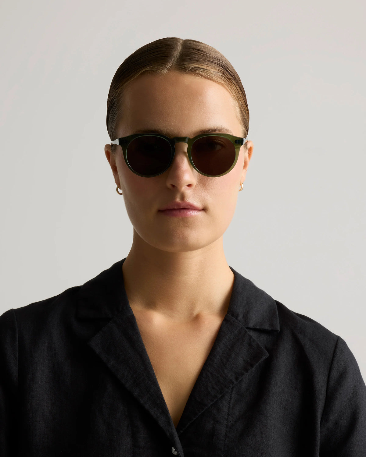 Tahiti Polarized Acetate Sunglasses - One Size / Clear Taupe with Brown lens