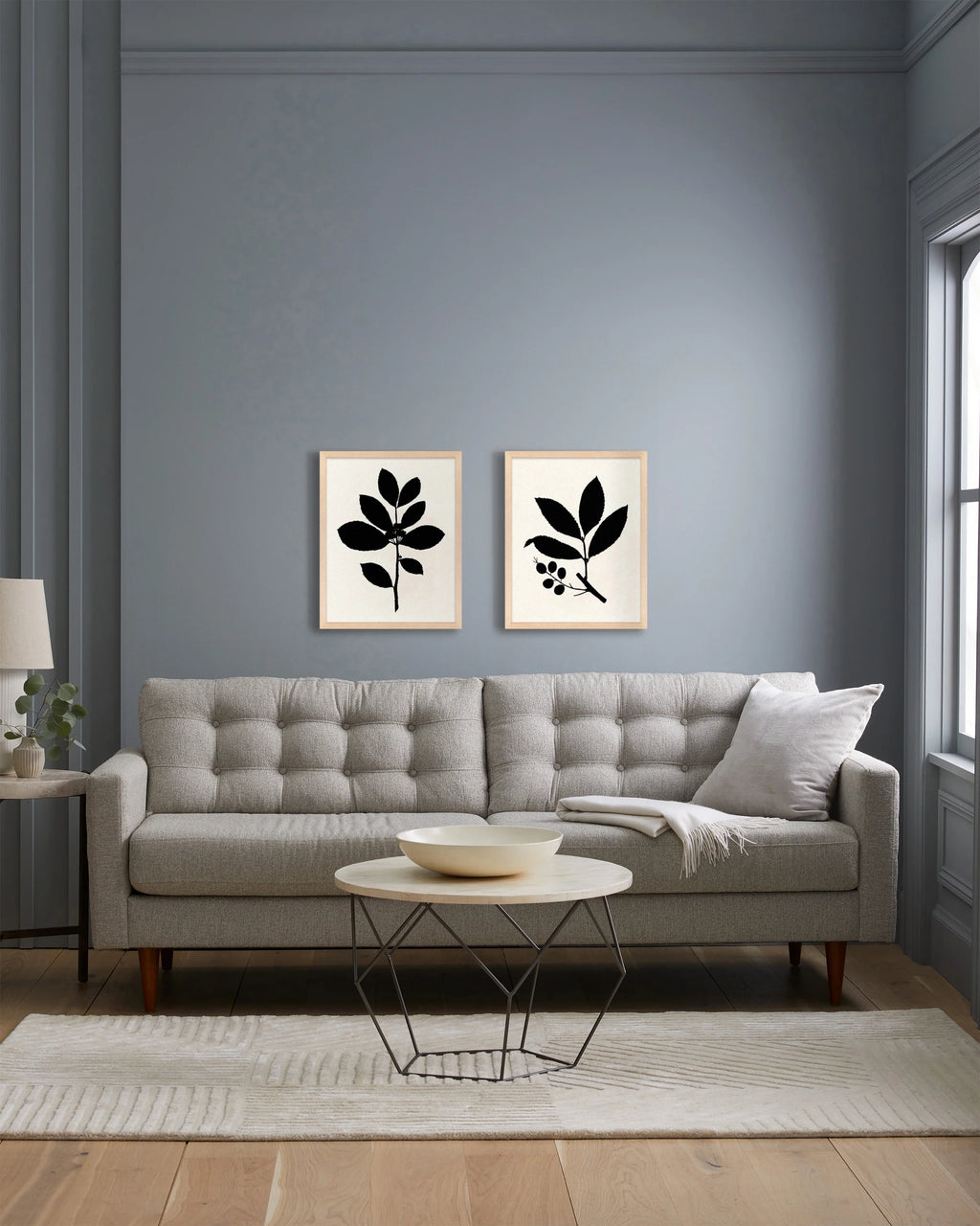 Tea Tree, Cherry Laurel by Philippa Katz (Set of 2) - 17.25"x21.25" / Black