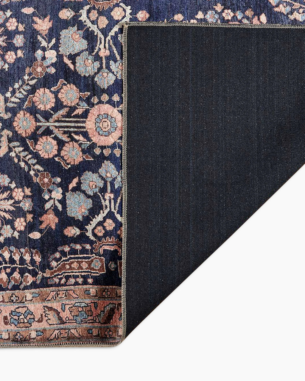 Rosalie Washable Rug - 3'9" x 5'6" / Navy