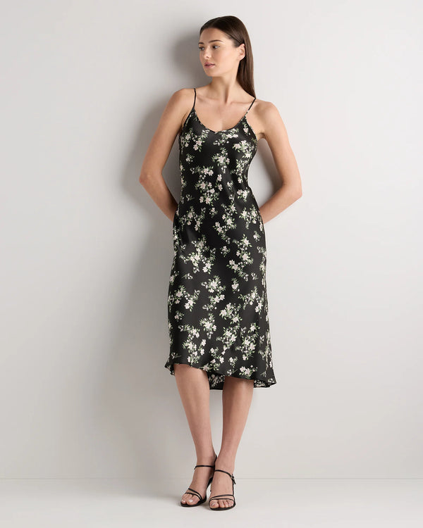 100% Washable Silk Slip Dress - XS / Black