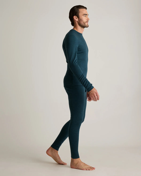 100% Merino Wool Cold Weather Base Layer Bottoms - S / Black