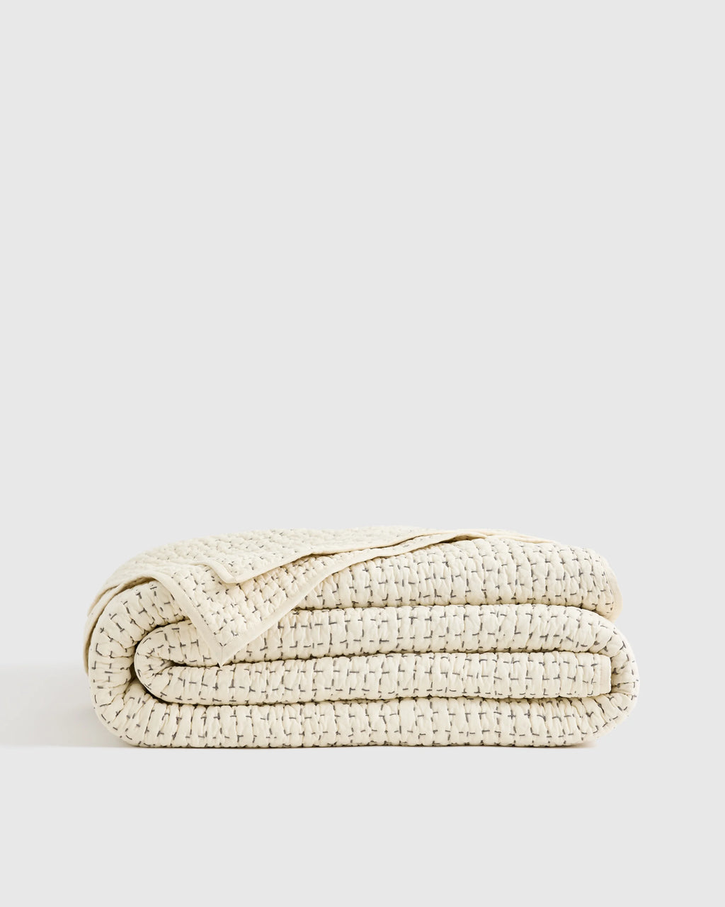 Organic Cotton Hand Stitched Quilt - Twin / Stone