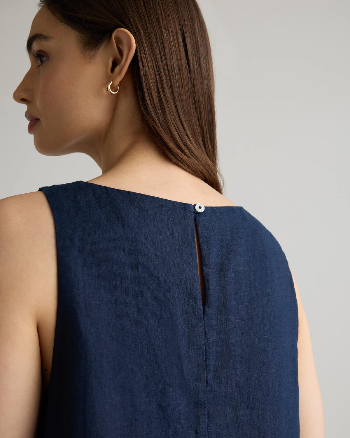 100% European Linen Tank Mini Dress - XS / Martini Olive