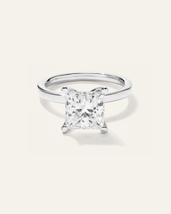 Lab Grown Diamond Princess Comfort Fit Engagement Ring - 3ct - 4 / Yellow Gold