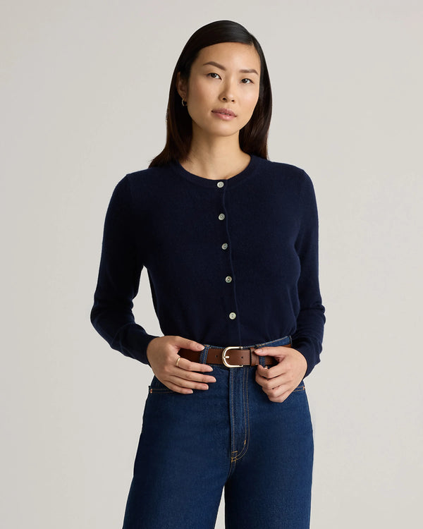 Mongolian Cashmere Cardigan Sweater - XS / Black
