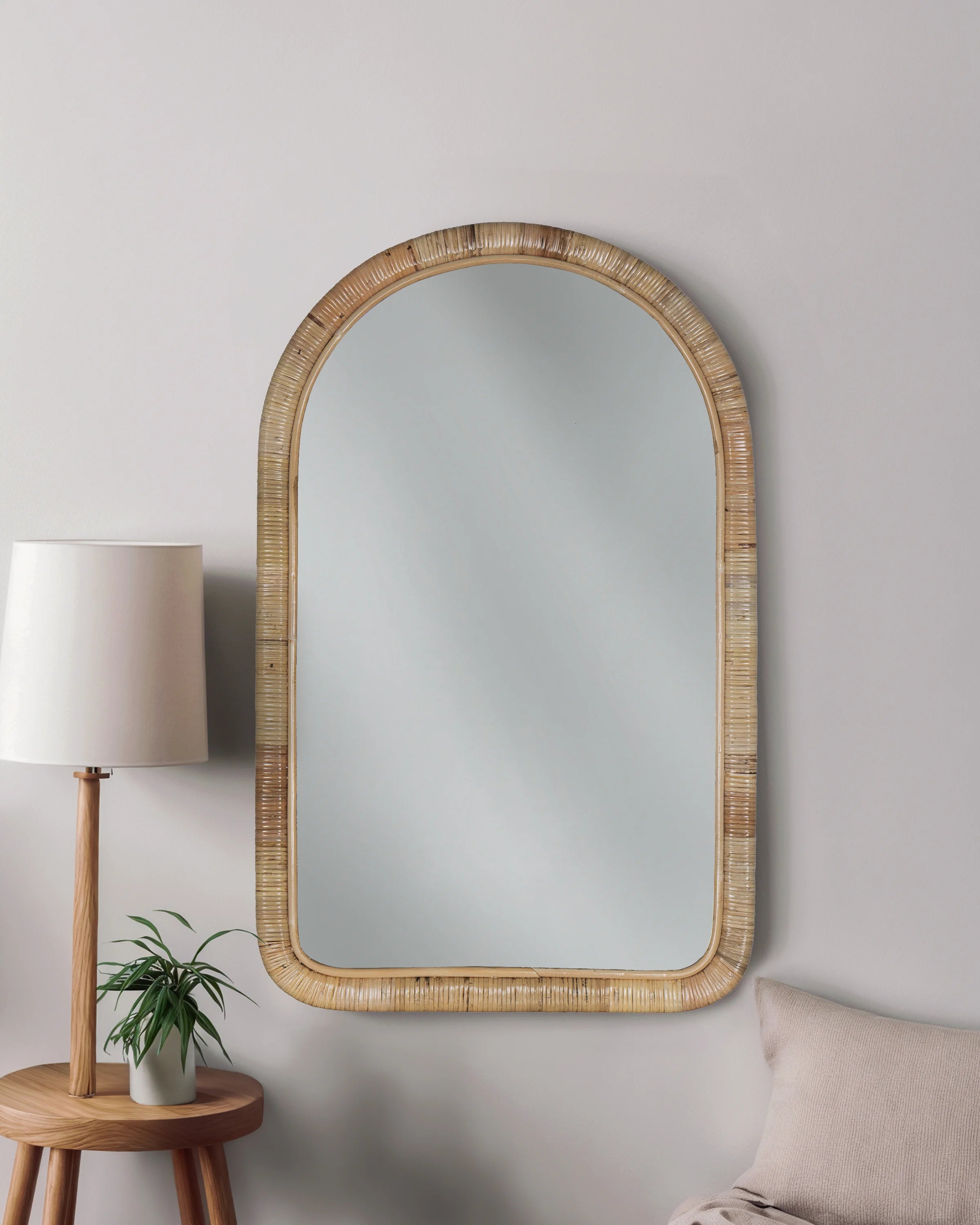 Rattan Arched Wall Mirror - One Size / Natural Secondary image